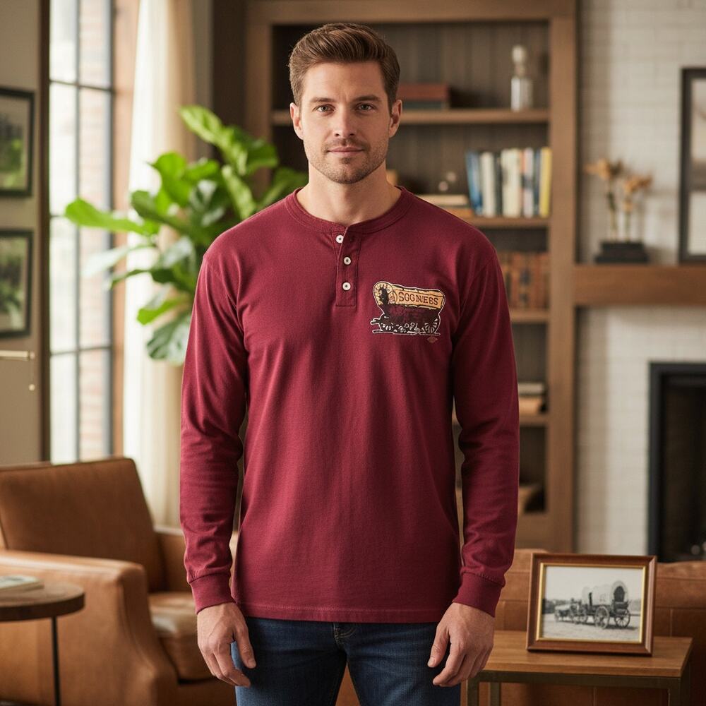 Vtg Men's Oklahoma Sooners Long Sleeve Graphic Button Shirt Red Oak • Large